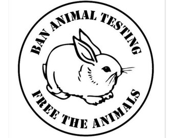 Ban Animal Testing Sticker: Free the Rabbit Vegan Stickers for Activists