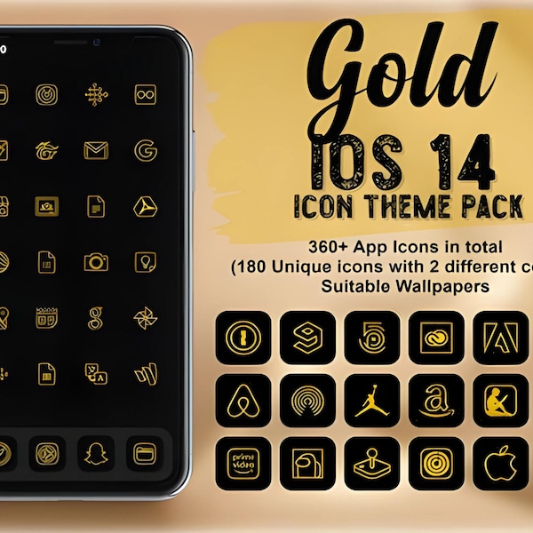 Gold, White & Black App Icons for iPhone  iPad | iOS 14