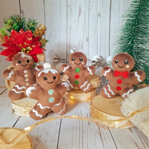 Porte-clés petit biscuit | Gingerbread | Noël | Cadeau de noël | Festif | Divers modèles | Peluche | Bonhomme en pain d'épices