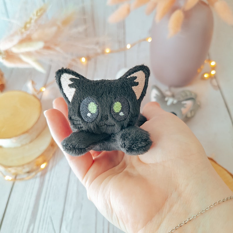 Peluches miniatures chats Peluche Chat Plush Cat Idée cadeau Divers coloris Noir