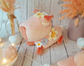 Peluche capybara | Animaux | Idée cadeau | Fleurs | Flower