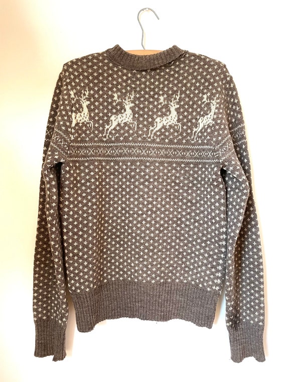 100% Wool Vintage Reindeer Sweater/Small - image 2