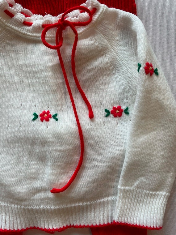 Holiday Knit Pointsetta Set 3 months - image 4