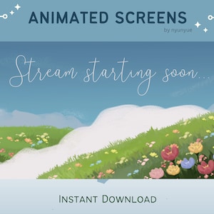 7 Animated Ghibli Style Stream Scenes Screen - Stream Overlays for Twitch/Youtube/Facebook/etc | Stream Starting Soon, Stream Offline, etc