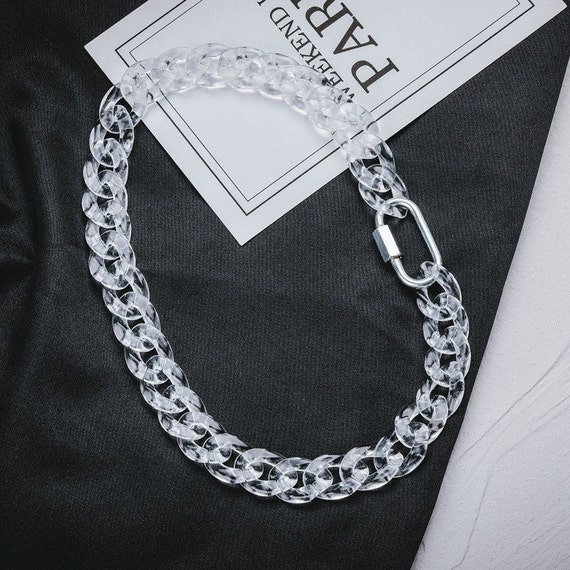 Oversized Clear Chain Necklace