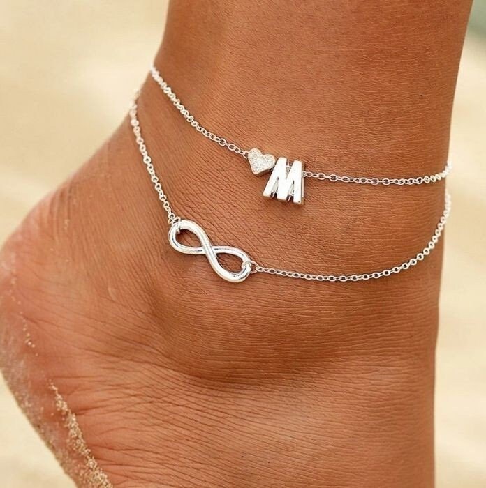 J Initial Anklet Etsy Ireland