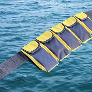 AKM Scuba Diving Pocket Weight Belt Medium Yellow - 5 Pocket Design & Durable