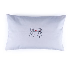 Happy Valentines Day Pillowcase,Custom embroidered, anniversary gift for her, couple gifts, valentines pillow ,heart