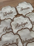 Personalized Embroidered Linen Coaster, Wedding Favor product logo