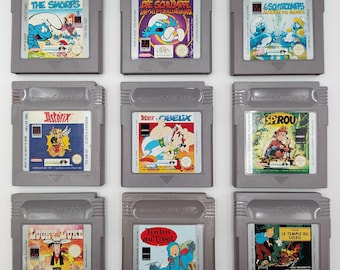 Nintendo Gameboy Games: Authentic Retro Cartridges - Asterix Smurfs Tintin Spirou Lucky Luke