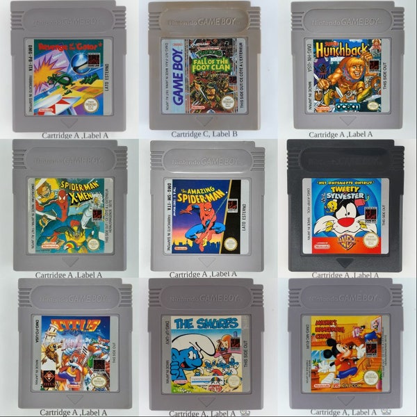 Nintendo Gameboy Games: Original Game Boy Retro Authentic as Collectible or Gift Choose your Favorite Videogame. Nostalgic Throwback 90's