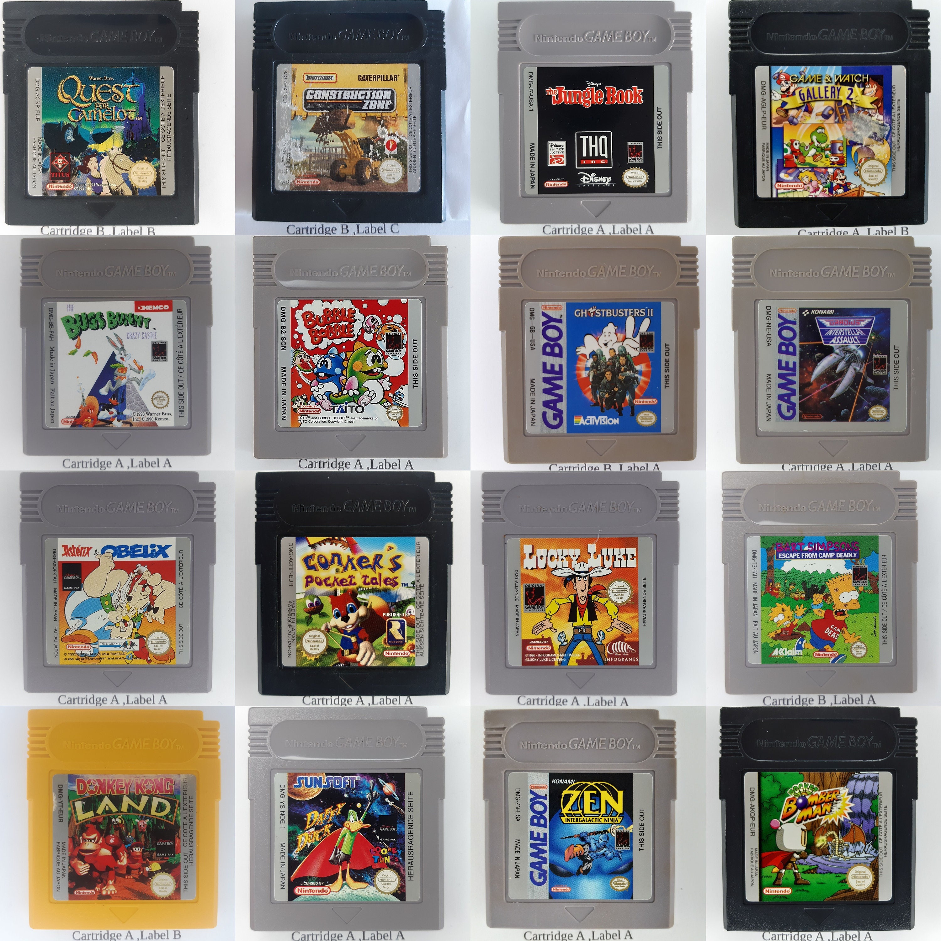 Original Gameboy Classic Games , All Tested Verified Authentic English  Language -  Canada