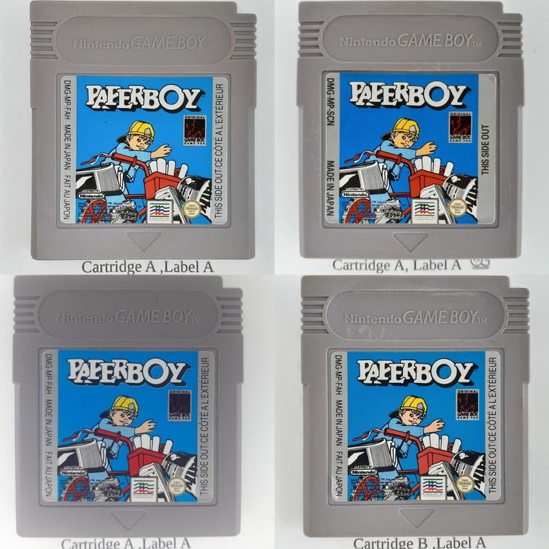 Original Nintendo Gameboy Games: Retro Throwback Collectibles Paperboy B+