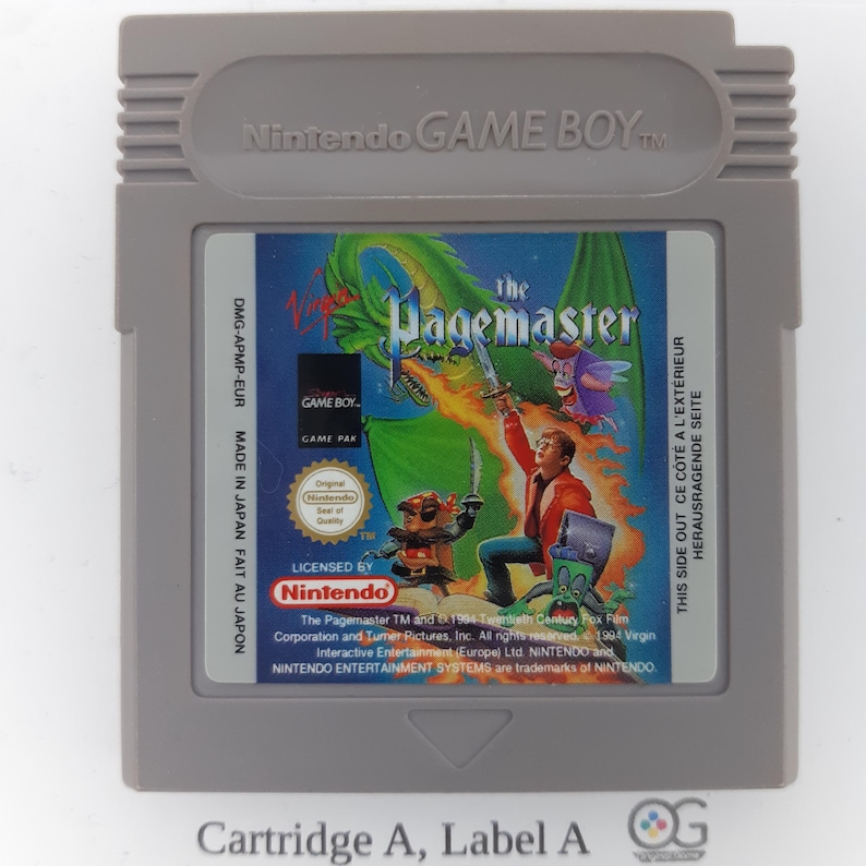 Original Nintendo Gameboy Games: Retro Throwback Collectibles The Pagemaster AA