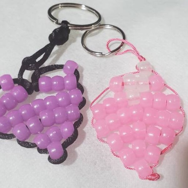 Pony Bead Keychain Etsy