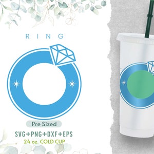 Engagement Ring Svg, Full Wrap Diamond for Coffee 24oz Venti Cold Cup, Coffee Svg, Diamond Svg, Diamond Cold Cup Svg, Coffee Tumbler