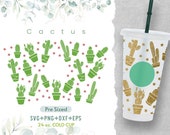24oz Cactus Cold Cup Svg, Venti Full Wrap Svg, Desert Svg, Boho Svg, Pre Sized Cold Cup,Succulent Svg, Cactus Cold Cup Png,Flower Svg,Cricut