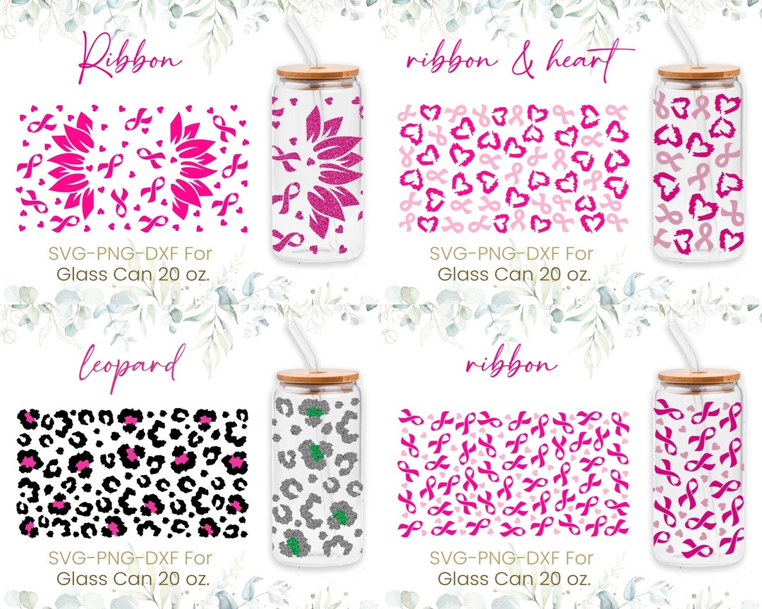 20oz Libbey Glass Can Svg Bundle, Leopard Pattern, Glass Can Full Wrap ...