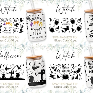 Pacote Svg de lata de vidro Libbey de Halloween de 16 onças, vidro fantasma pode embrulhar Svg, abóbora Svg, copo de café Svg, Cutfile, arquivo Png, download digital