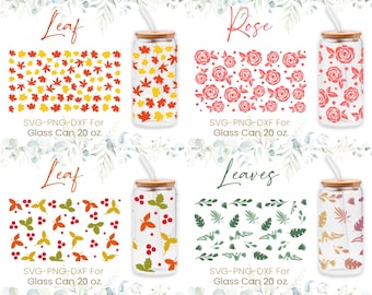 20oz Libbey glas kan SVG bundel, tropisch, Monstera, blad, glas kan volledige wrap SVG, bierblik glas, rozen koffie glas, SVG, PNG, Cricut bestanden