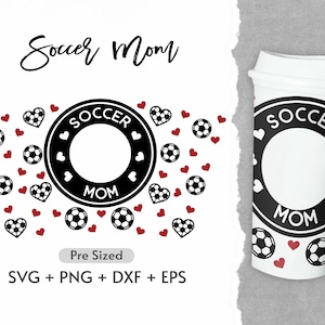 16oz Fútbol Mamá Copa Caliente Svg, Hot Cup Wrap Svg, Fútbol Mamá Copa Svg, Fútbol Svg, Copa Pre Tamaño Svg, Mamá Svg, Full Wrap Svg Png, Cricut