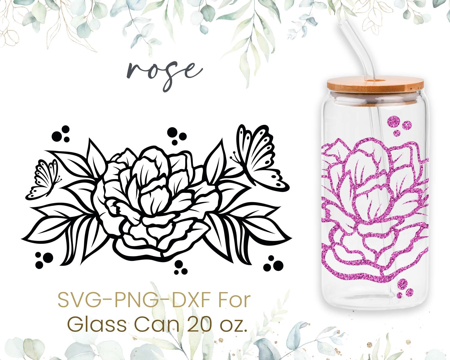 20oz Libbey Glass Can Svg Bundle, Butterfly, Sunflower, Usa Flag ...