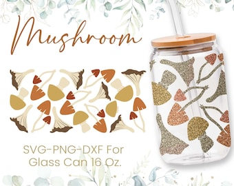 16oz Mushroom Libbey Glass Can Svg, Pear Glass Can Wrap Svg, Magic Svg, Coffee Glass Can Svg,Food Cutfile,Svg Dxf Png Files,Digital Download