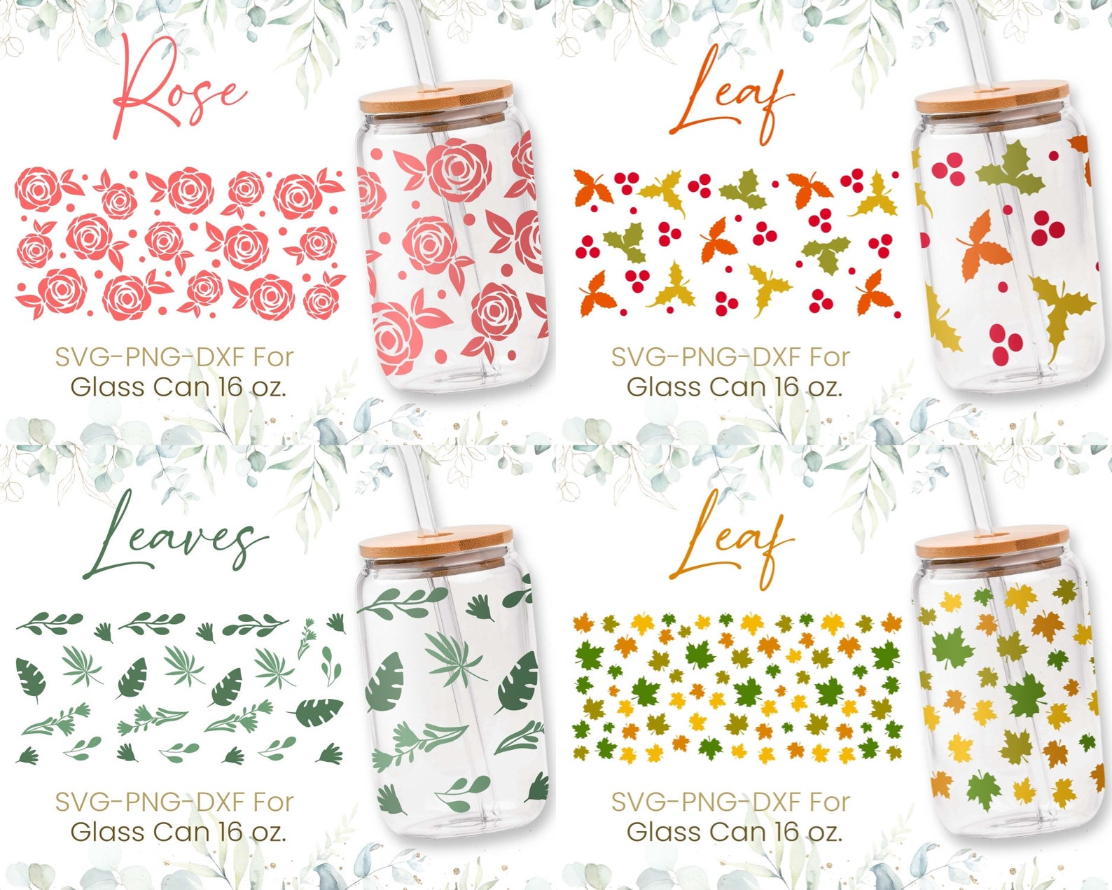 16oz Libbey Glass Can Svg Bundle, Glass Can Full Wrap Svg, Coffee Can ...