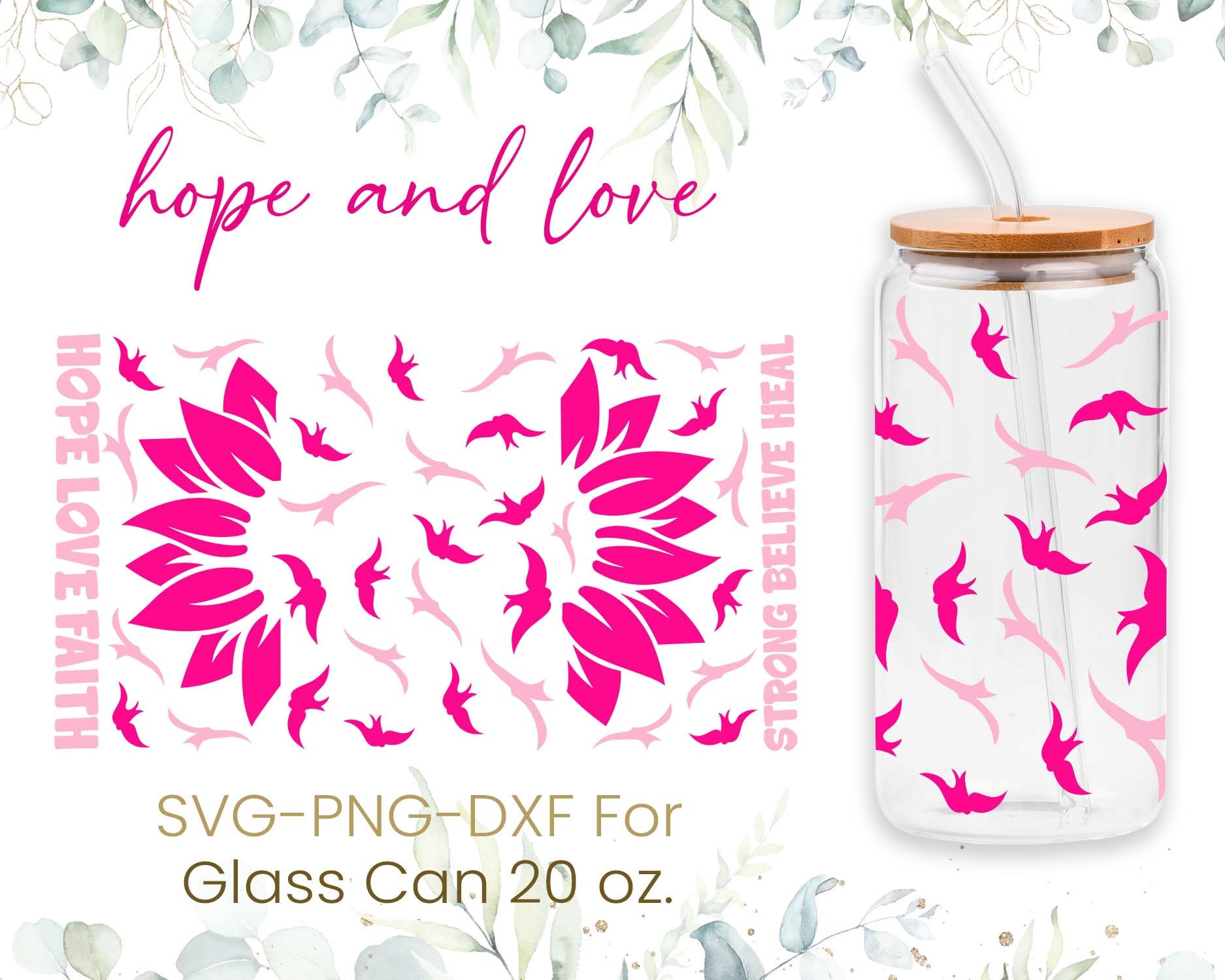 20oz Libbey Glass Can Svg Bundle, Glass Can Full Wrap Svg, Breast ...