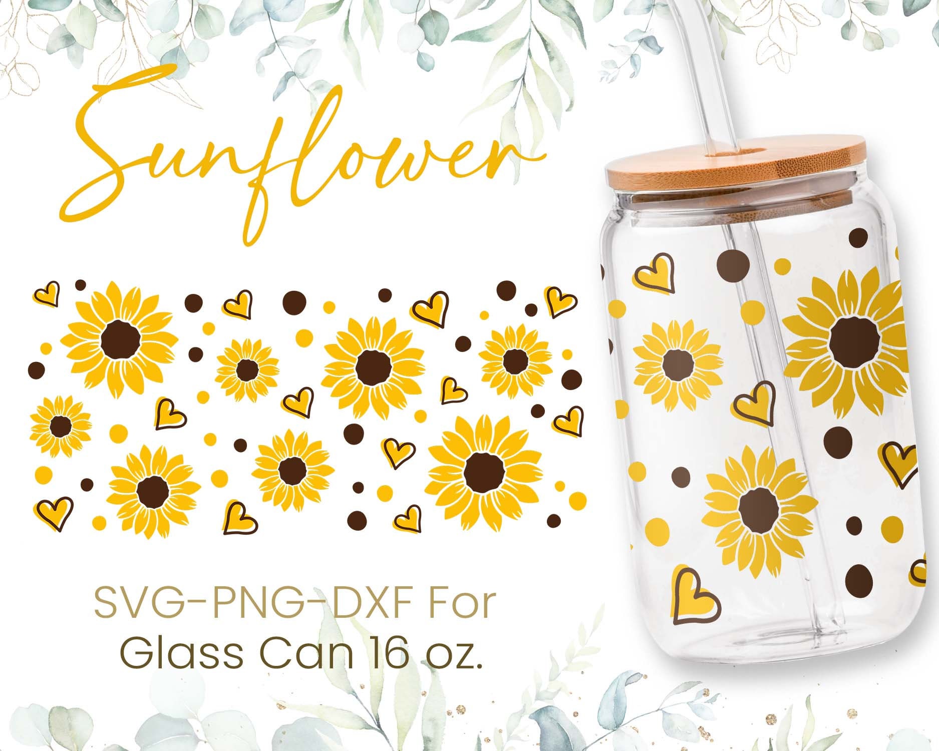 Fall Floral 16 oz Glass Can Cup – Emma K Designs