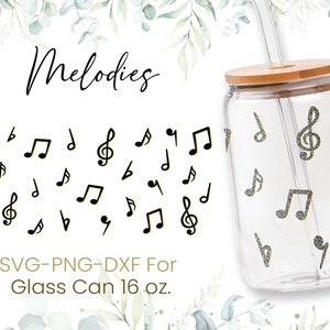 16oz Music Notes Libbey Glass Can Svg, Music Symbol Glass Can Wrap Svg, Musician Svg,Beer Glass Can Svg,Libbey Wrap Svg,Svg Png Files,Cricut
