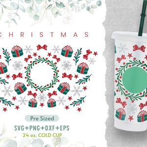 Christmas Svg, Christmas Wrap Svg, Christmas Cold Cup Svg, Xmas Svg, Venti Cold Cup Svg, Coffee Venti Cold Cup Svg, Winter Svg, Png