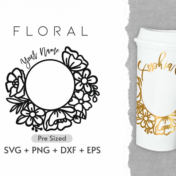 16oz Flower Hot Cup Svg, Full Wrap Hot Cup Svg, Wild Flower Svg, Flowers Svg, Coffee Hot Cup Svg, Pre Sized Hot Cup,Svg,Png,Cricut