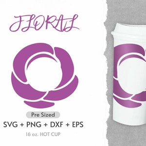 16oz Flower Hot Cup Svg, Full Wrap Hot Cup Svg, Wild Flower Svg, Flowers Svg, Coffee Hot Cup Svg, Floral,Pre Sized Hot Cup, Svg, Png, Cricut