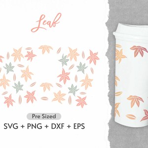 16oz Autumn Flower Hot Cup Svg, Flower  Hot Cup Svg, Full Wrap Flower Svg, Bride Svg, Coffee Hot Cup Svg, Png, Eps, Cricut Files