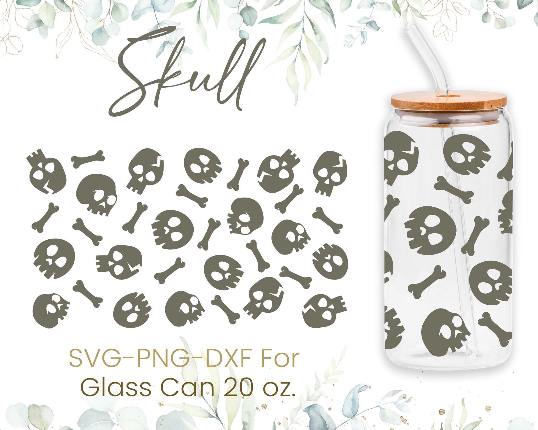 20oz Halloween Libbey Glass Can Svg Bundle, Ghost Glass Can Wrap Svg ...
