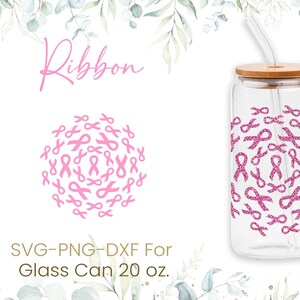 20oz Libbey Glass Can Svg Bundle, Breast Cancer, Glass Can Full Wrap ...