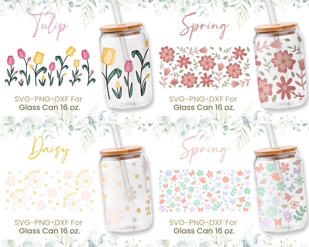 16oz Spring Libbey Glass Can Svg Bundle,glass Can Full Wrap Svg ...