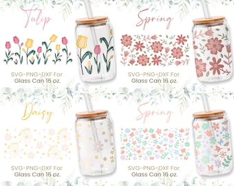 16 Unzen Frühling Libbey Glas kann svg Bundle, Glas kann volle Wrap svg, Schmetterling kann Glas, svg, Tulpen svg, Linie Blume, be Kind svg, Be Happy svg