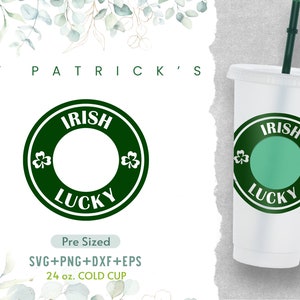 St Patrick’s Day Ring Svg Files For Cup, This Might Be, Irish Coffee Svg, Coffee Cup Wrap, Lucky, Clover, Shamrock Leopard, Cold Cup Svg