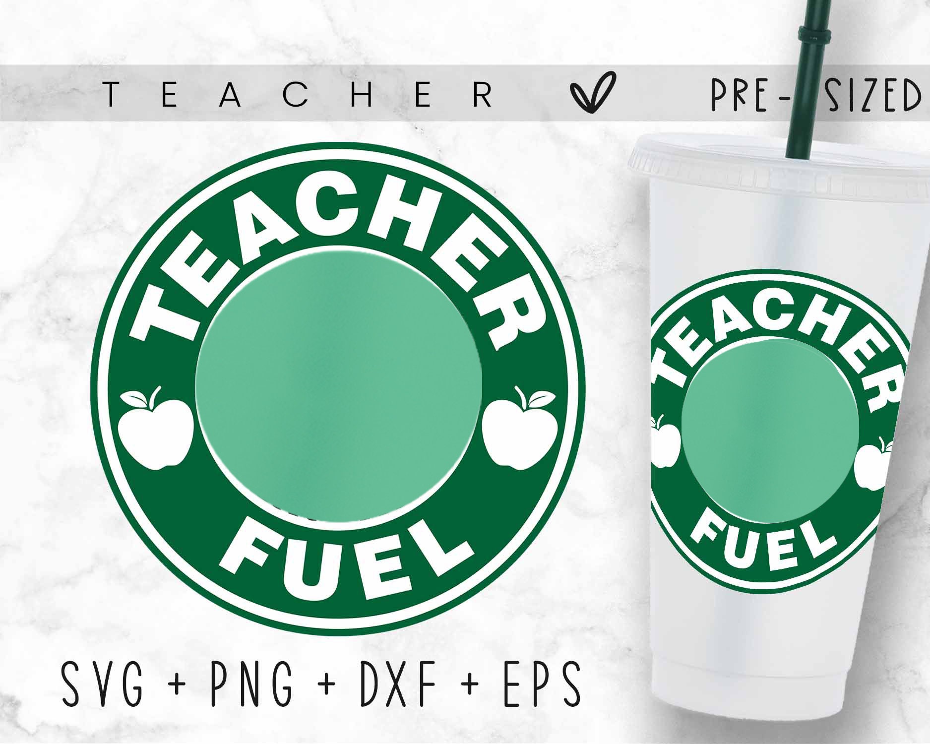 Teacher Fuel  Wrap Svg, Teacher Svg, Teacher Wrap Svg, Teacher Life Svg, Coffee Cold Cup Svg, Full Wrap Svg, Teacher Cold Cup Svg
