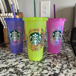 24oz Venti Cold Cup Cup Svg, bloem Svg, Floral Svg, Dxf Eps Png-bestanden voor snijmachines Cameo Cricut, gesneden bestand afbeelding 2