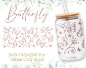 16oz Butterfly Libbey Glass Can Svg, Glass Can Full Wrap Svg, Butterflies Svg, Graduation Svg,Shaped Beer,Animal Svg,Svg,Png,Cricut Files