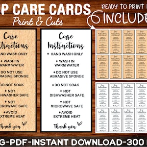 Instrução de cartão de cuidado de copo Png, cartão de cuidado de copo de lata de vidro Png, cartão de cuidado de copo de copo Png, instruções de lavagem Png, pronto para imprimir e cortar arquivos Png