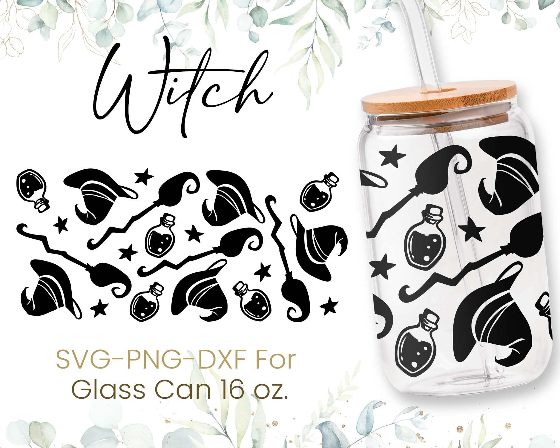 16oz Halloween Libbey Glass Can Svg Bundle, Ghost Glass Can Wrap Svg ...