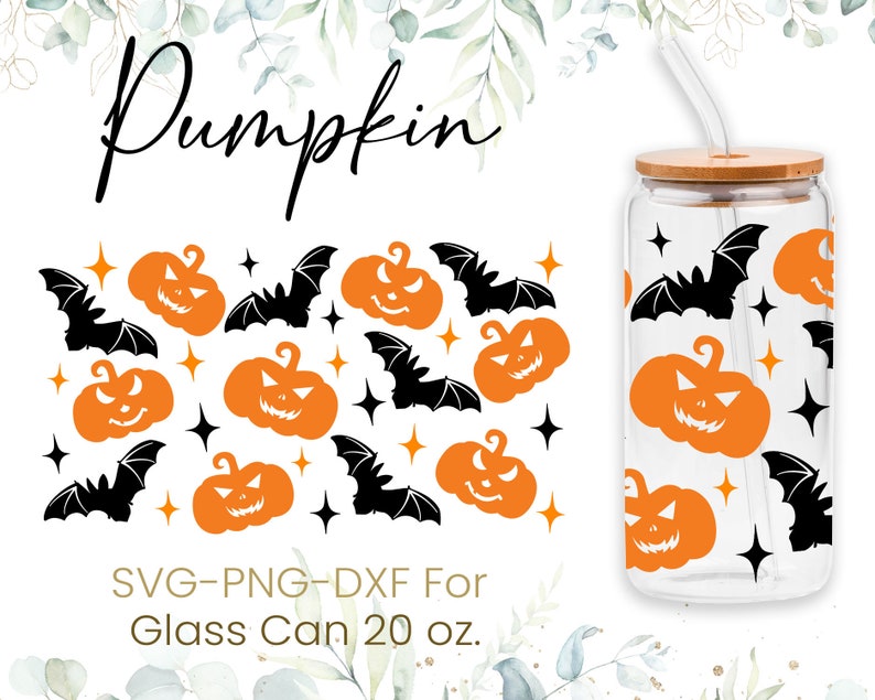 20oz Halloween Libbey Glass Can Svg Bundle Skull Svg Ghost - Etsy