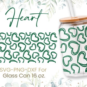 16oz Love Libbey Glass Can Svg, Glass Can Wrap Svg, Coffee Glass Can, Beer Glass Can, Heart, Nurse Life Glass Can, Svg, Png, Cricut