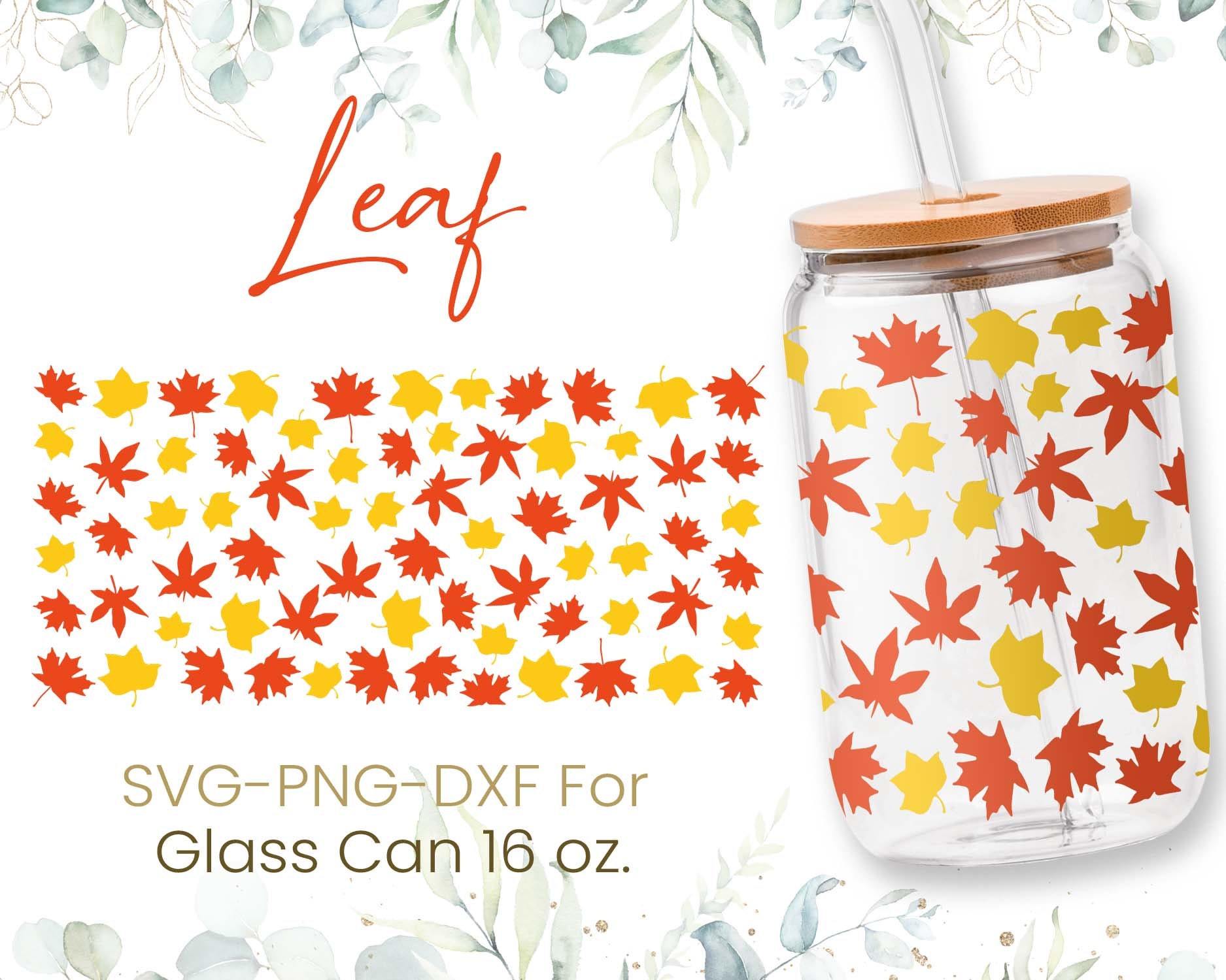 16oz Libbey Glass Can Svg Bundle, Monstera,tropical Leaf, Diamond, Beer ...