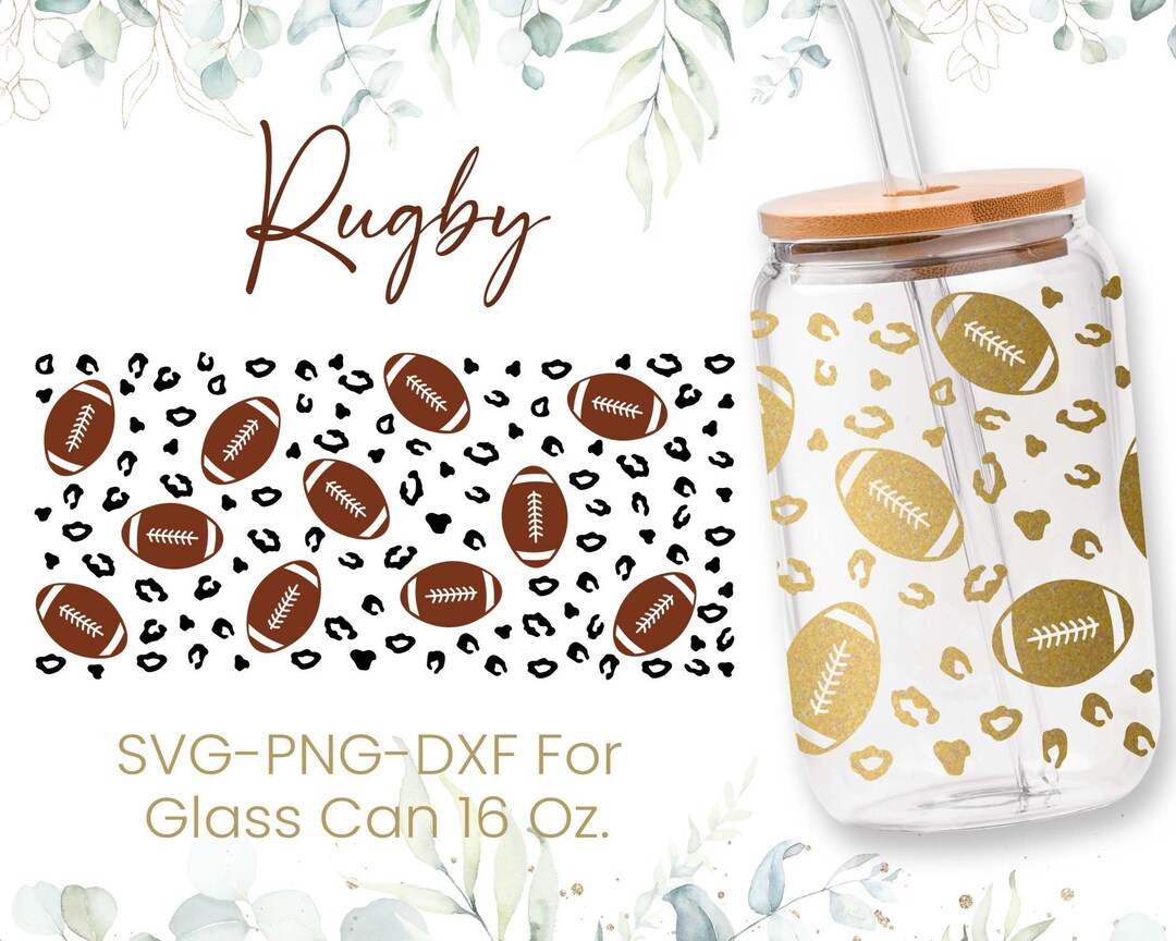 16oz American Football Libbey Glass Can Svg, Soccer Glass Can Wrap Svg ...
