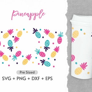 16oz Pineapple  Hot Cup Svg,  Pineapple Full Wrap Svg, Fruit Svg, Summer Svg, Love Svg, Hot Cup Svg, Holiday Svg, Coffee  Svg,Png,Cricut